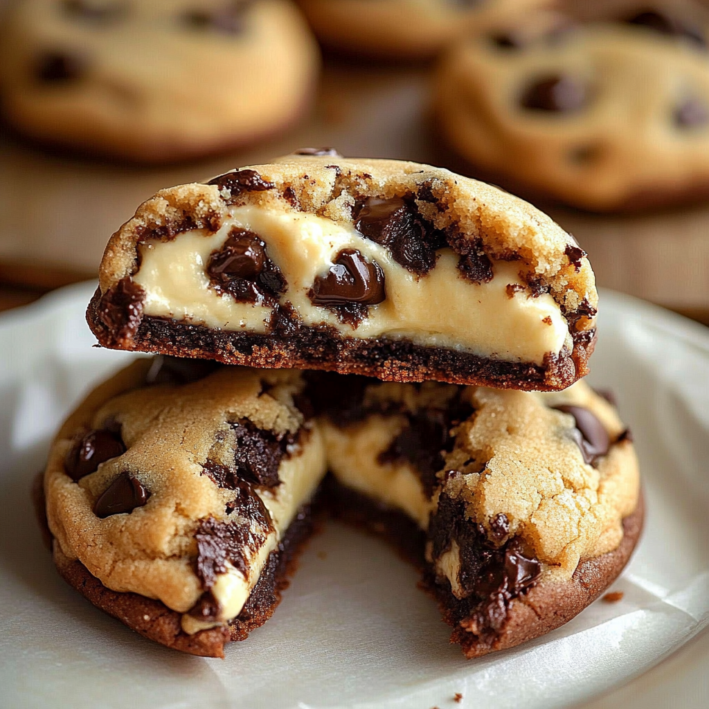 Cheesecake Stuffed Chocolate Chip Cookies Delight
