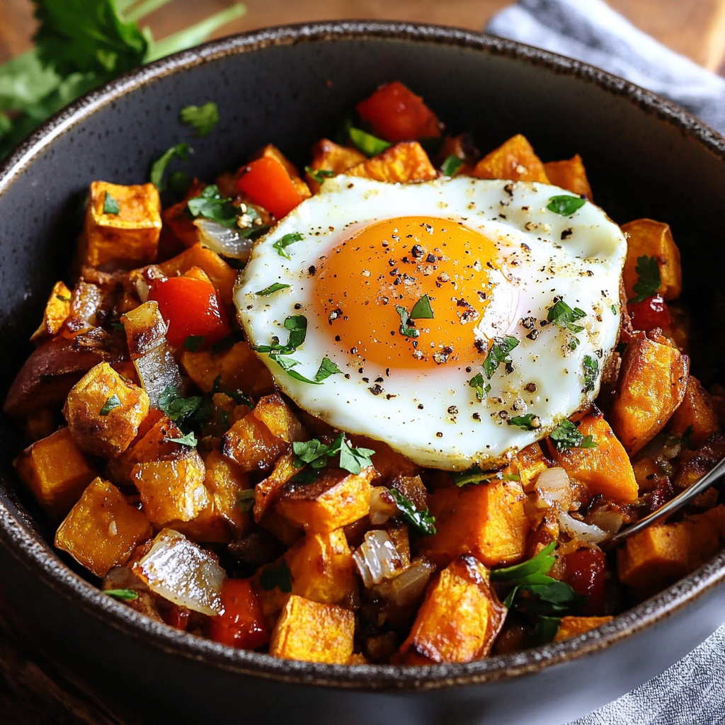 Sweet Potato Hash with Eggs