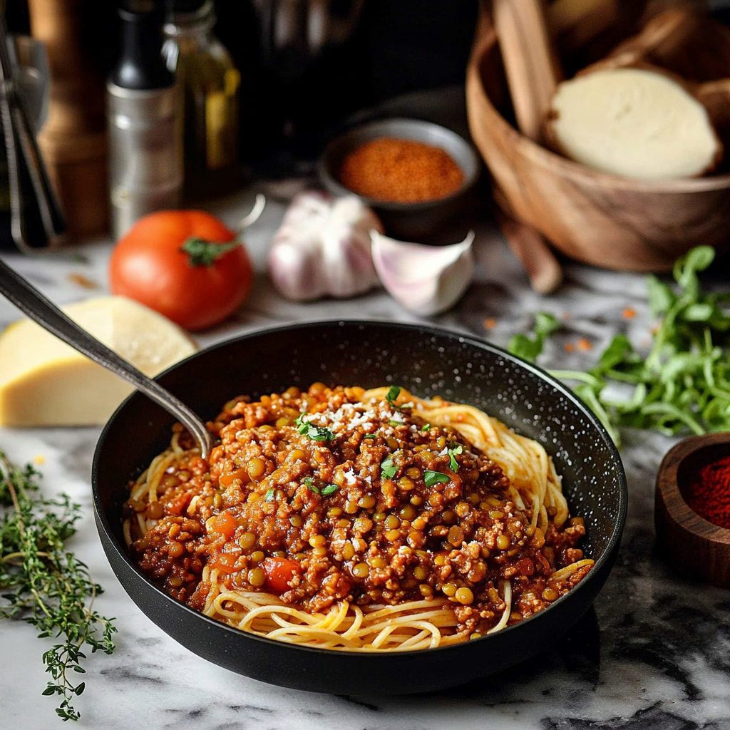 Lentil Bolognese Dish