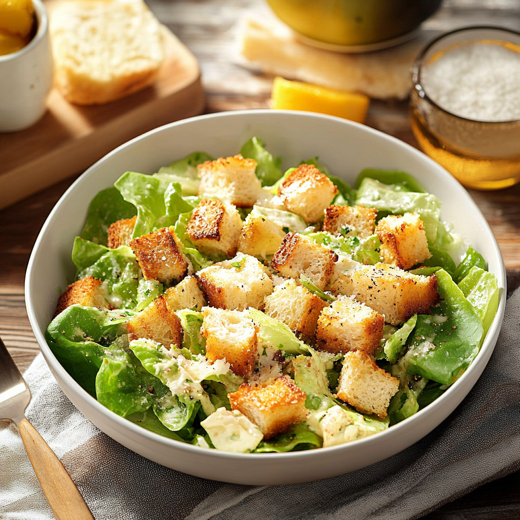 Delicious Caesar Salad on a Plate
