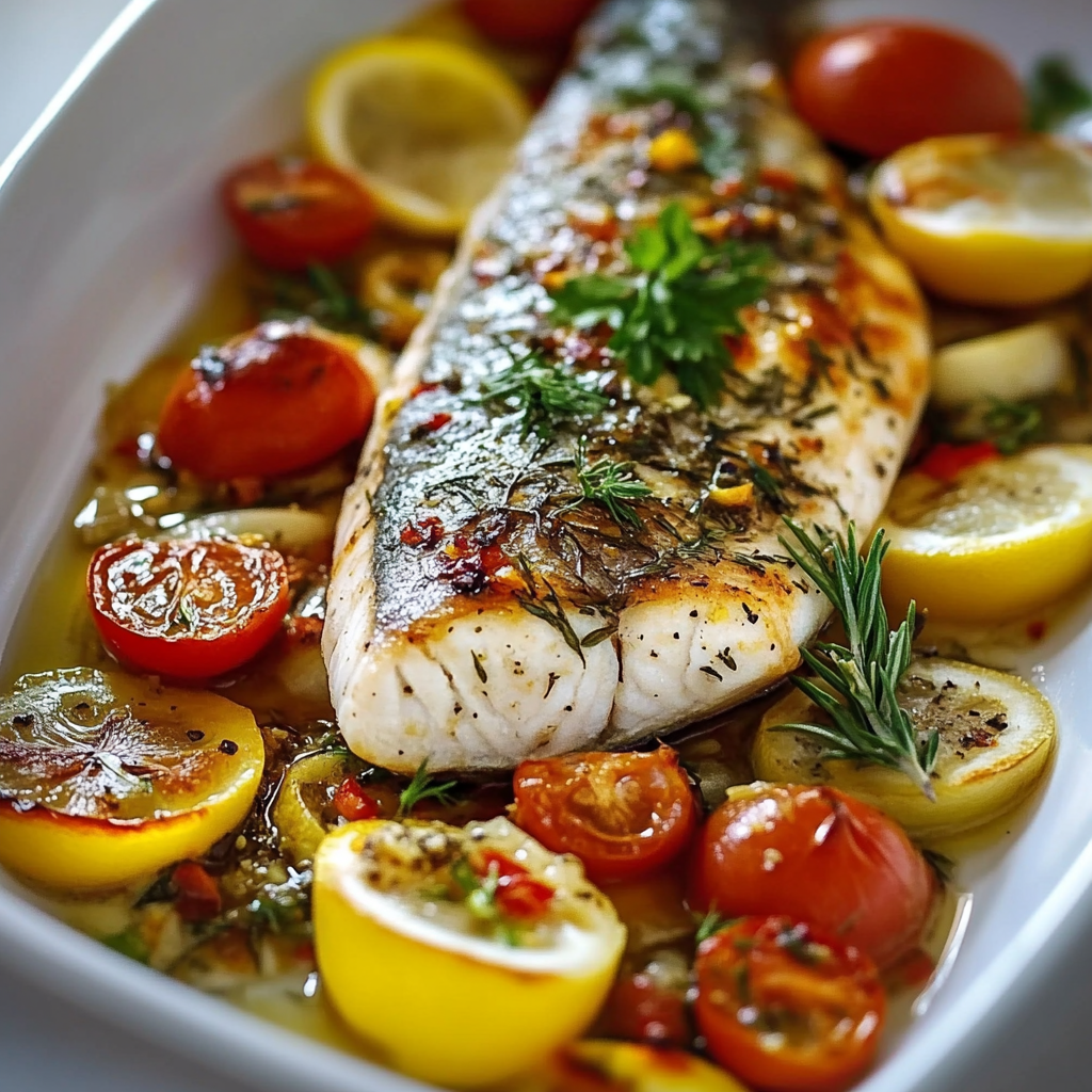 Mediterranean Baked Fish Dish