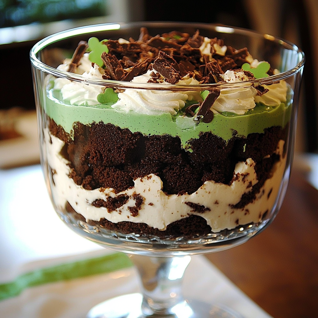 St. Patrick's Day Brownie Trifle