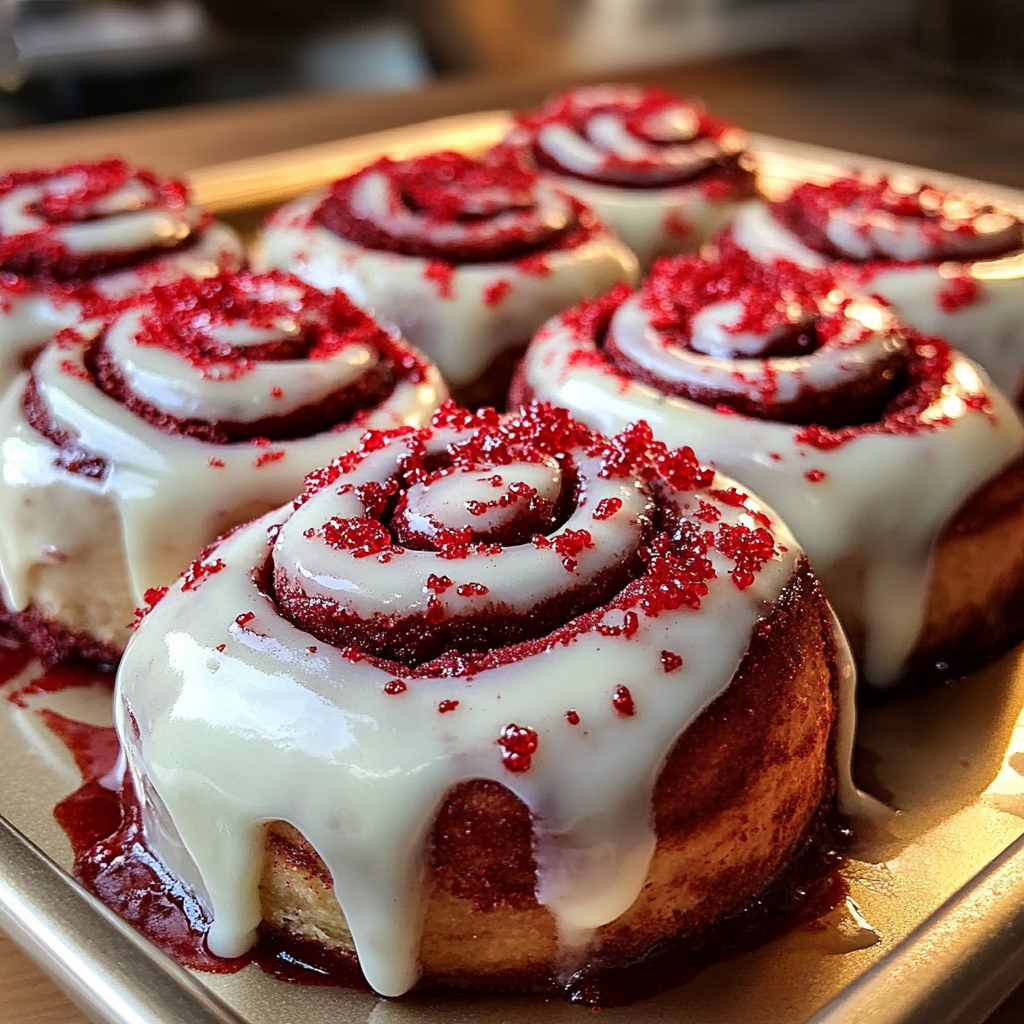 Valentine's Day Red Velvet Cinnamon Rolls