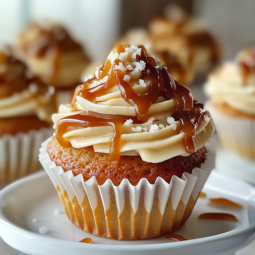 Gooey Salted Caramel Cupcakes