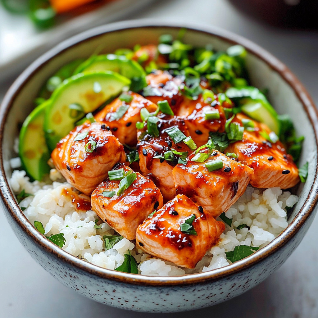 Sweet Chili Salmon Bowl Dish