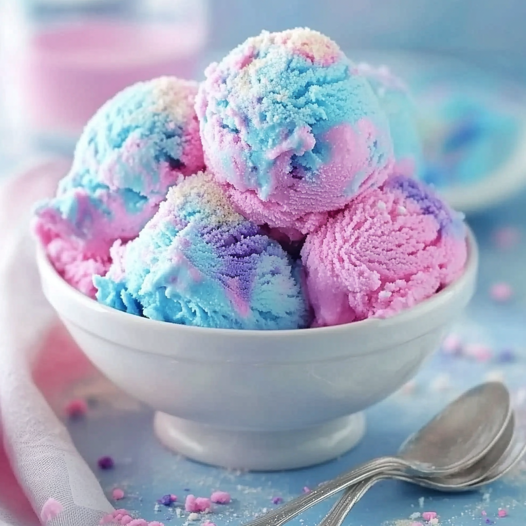 Stargazer Cotton Candy Ice Cream in a Bowl
