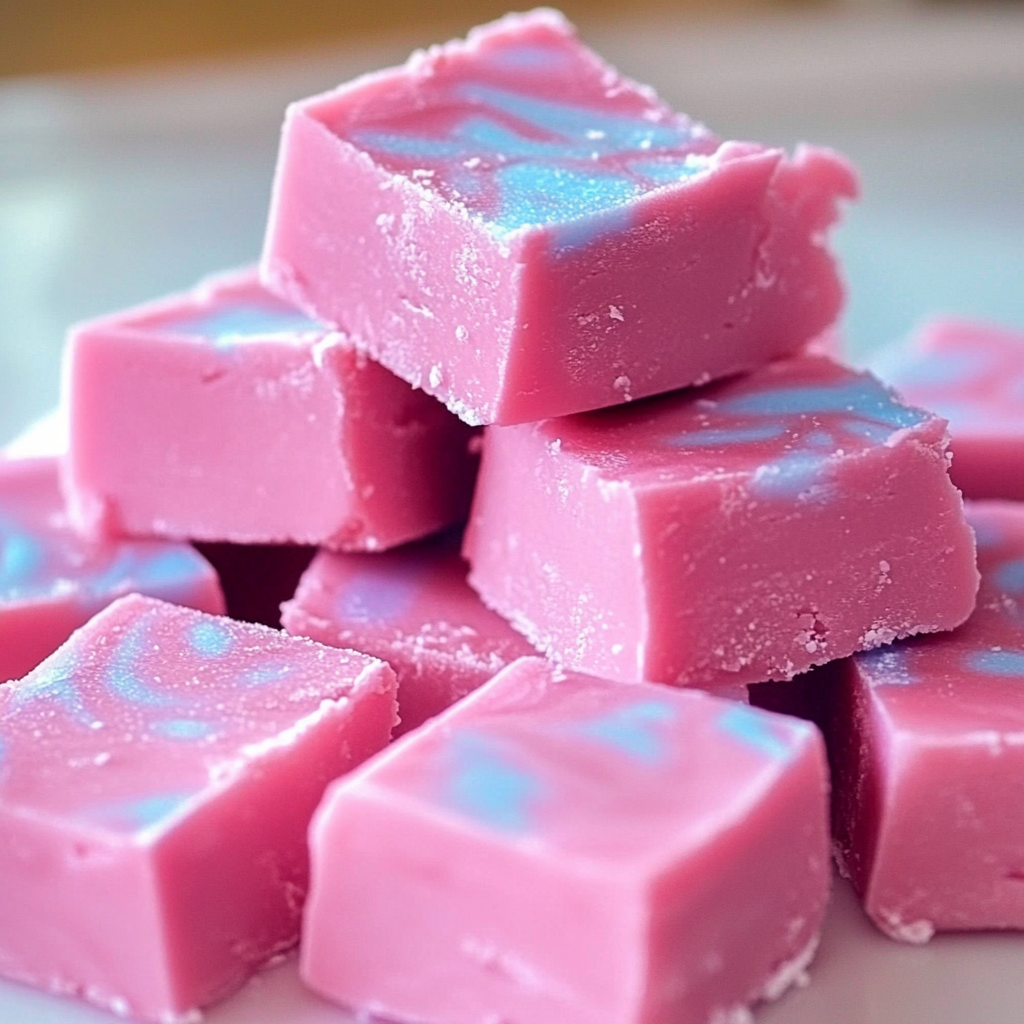 Homemade Cotton Candy Fudge Delight
