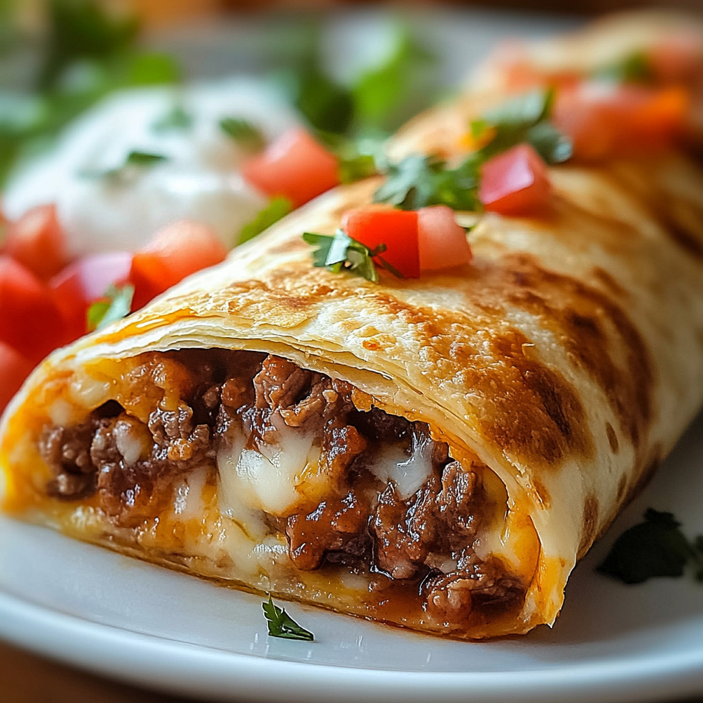 Beef and Cheese Chimichangas