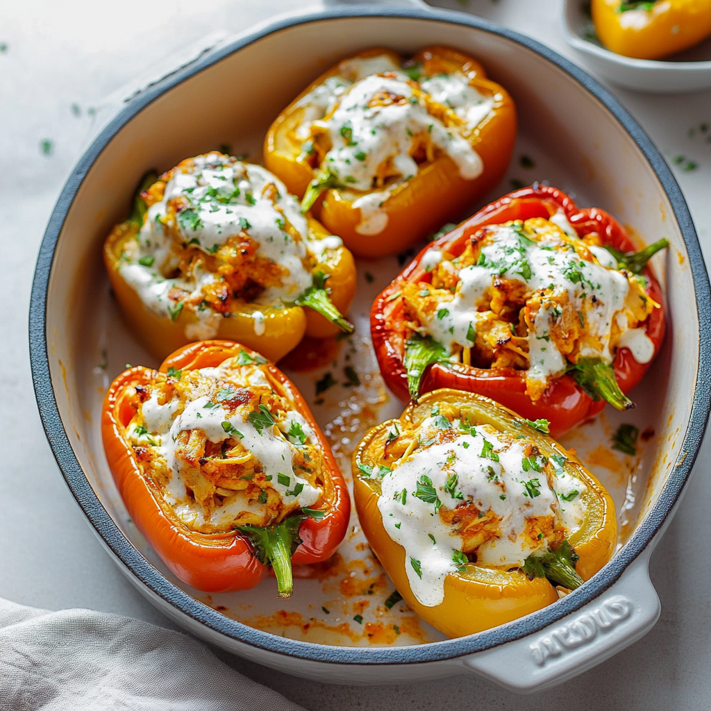 Buffalo Chicken Stuffed Peppers