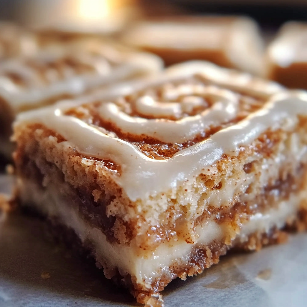 Cinnamon Roll Bliss Bars Freshly Baked