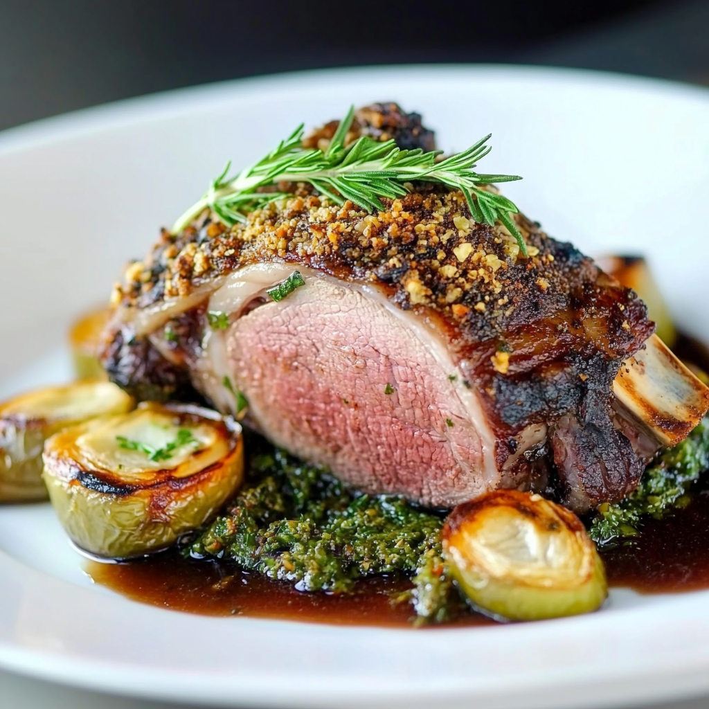 Herb-Crusted Roasted Lamb Dish